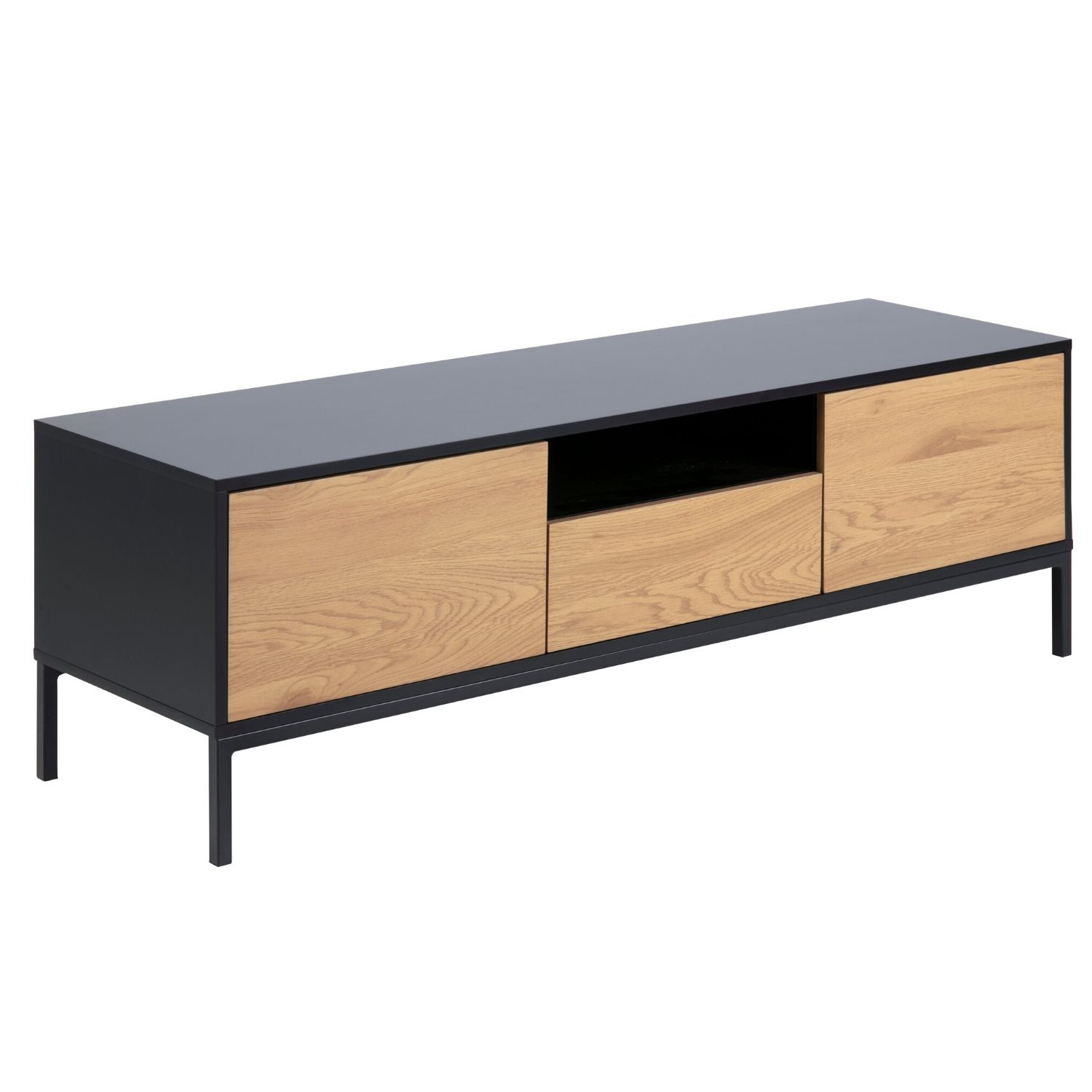 Act Nordic Seaford Bord Natur Papir Vildeg Sort Mdf Metal Låger Skuffe