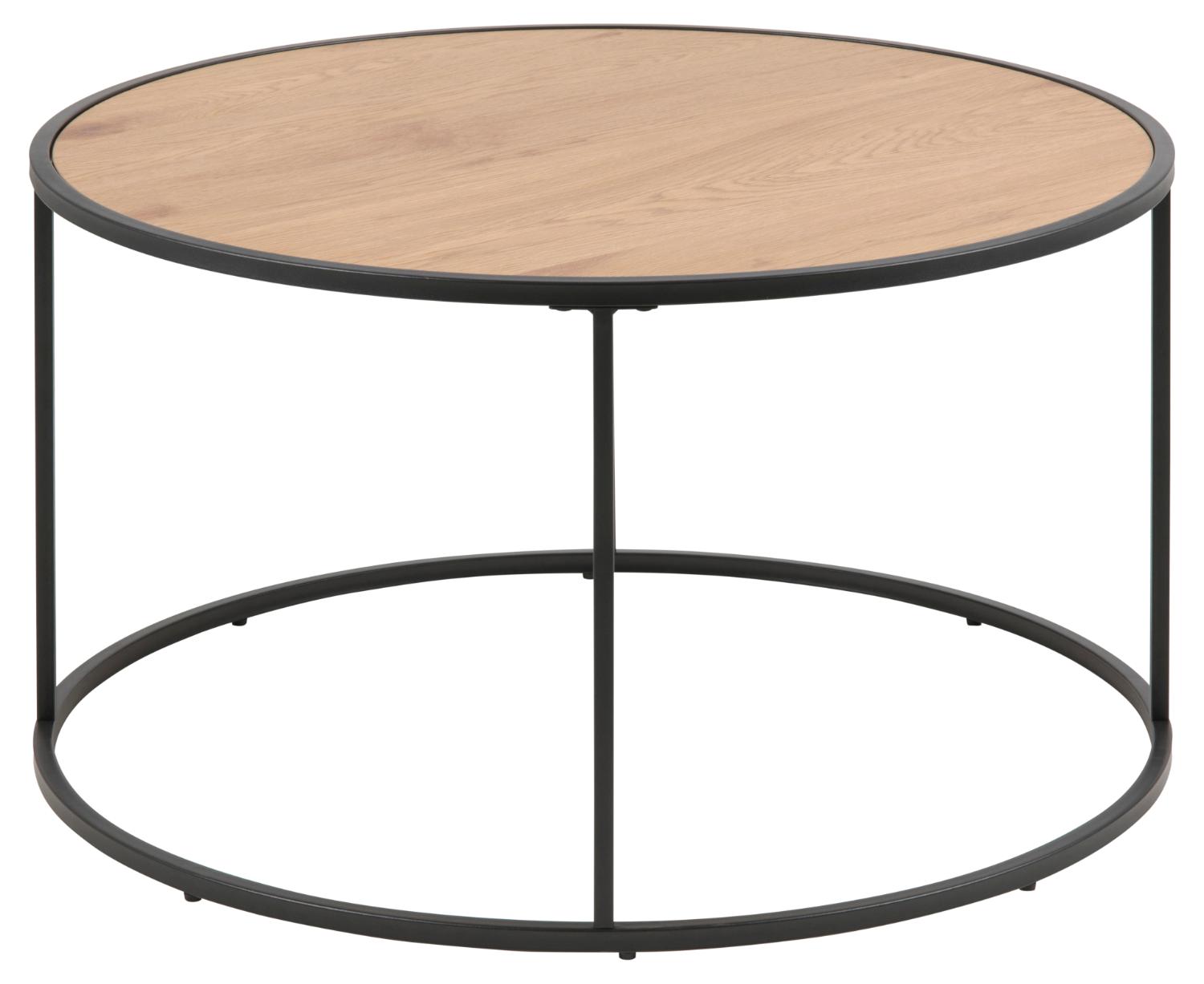 Act Nordic Seaford Sofabord Rund Natur Papir Vild Sort Metal ø80