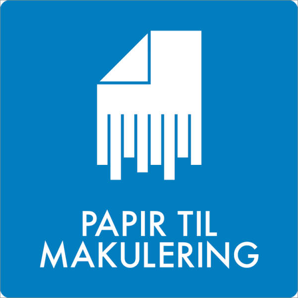 Affaldsskilt Papir Til Makulering 240 240 Plast Indendørs  Skilte  Affaldsskilte  Dansk