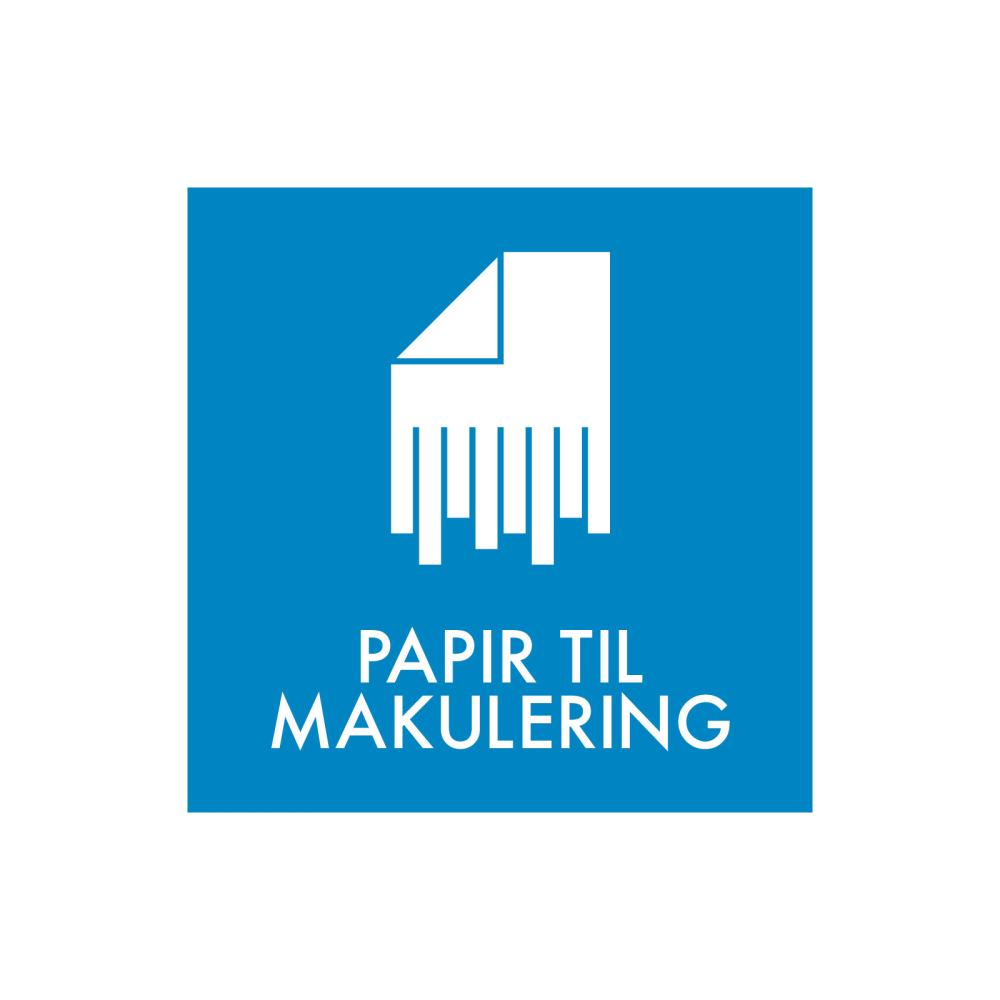 Affaldssortering Amp8220papir Til Makuleringamp8221 Magnetskilt 30x30