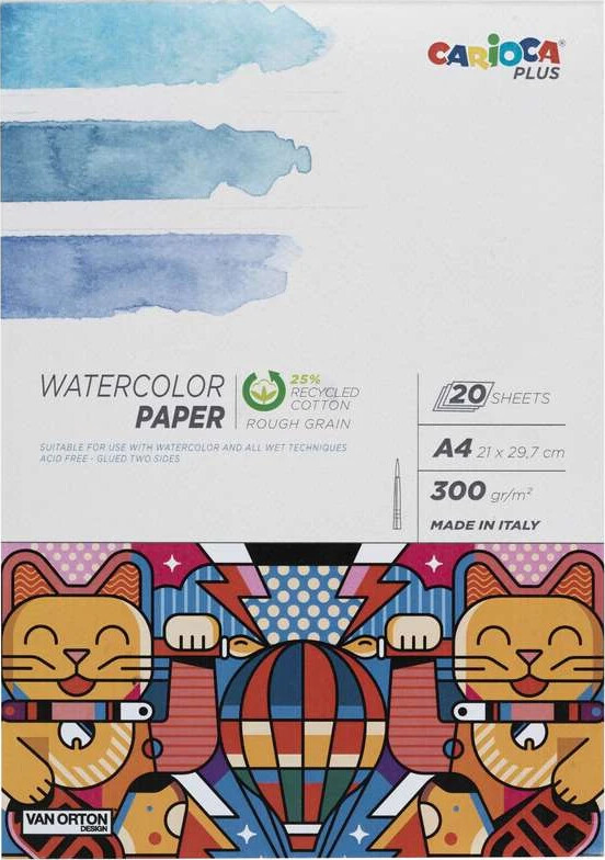 Akvarelblok Watercolor Paper Sider Carioca Plus