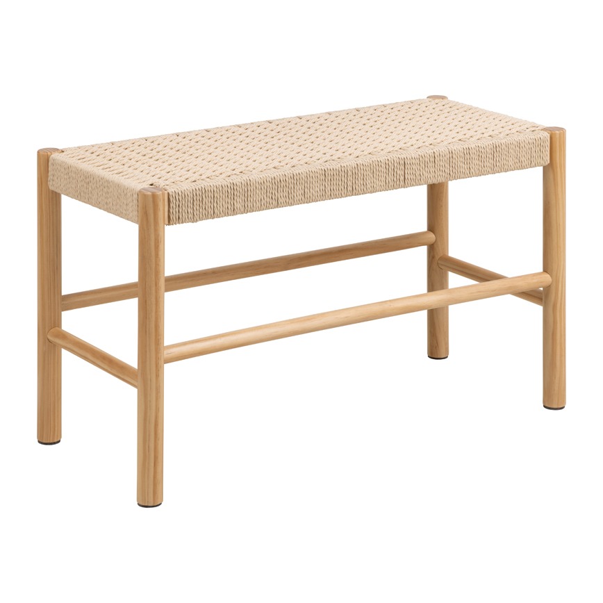 Alvin Bænk Fyrretræ Papir Flet 80x35x45cm
