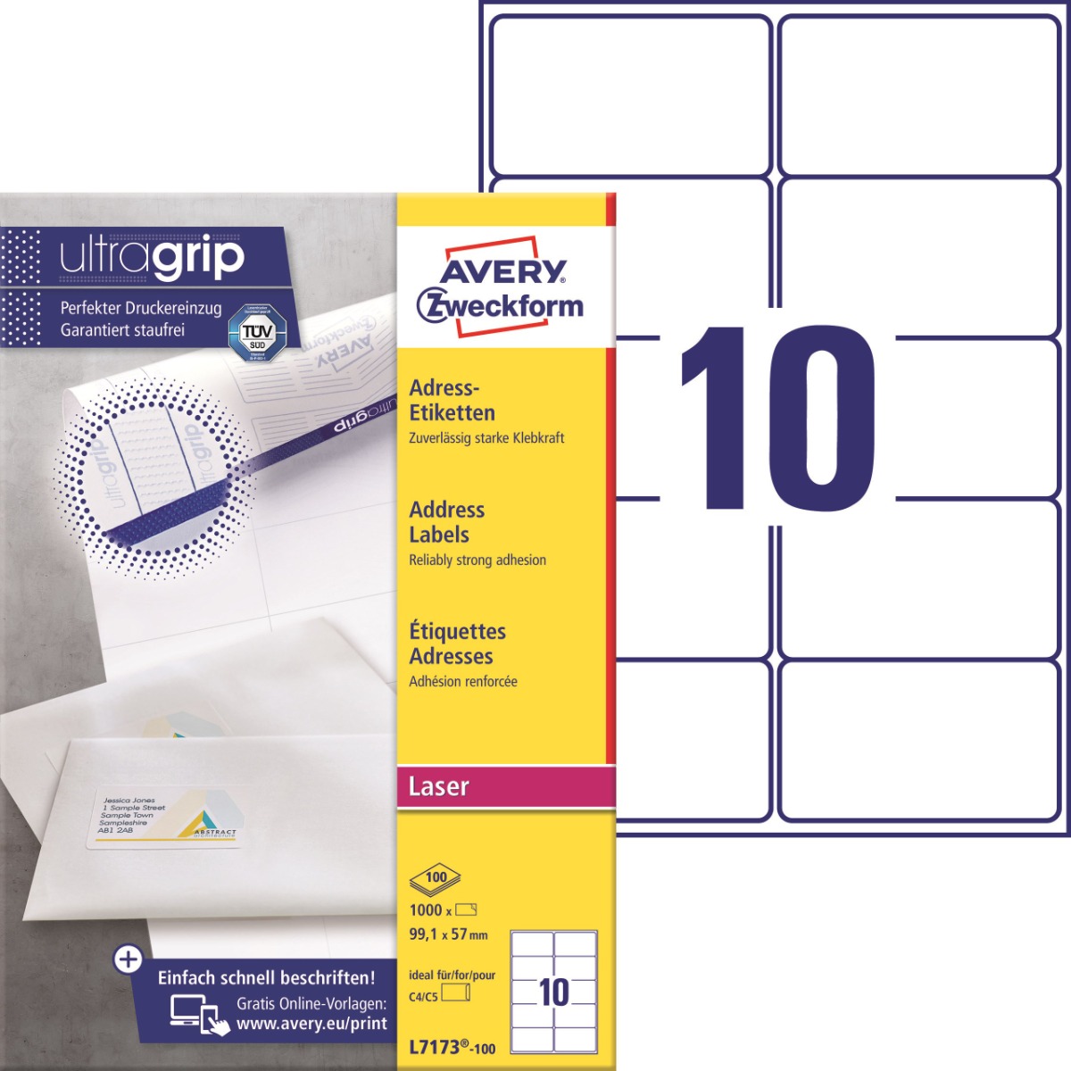 Avery Adresseetiket 1x57mm 1000
