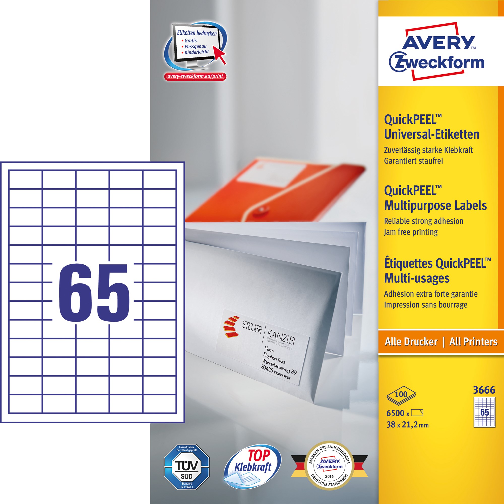 Avery Ilc Universal Etiket 38x21 2mm 6500