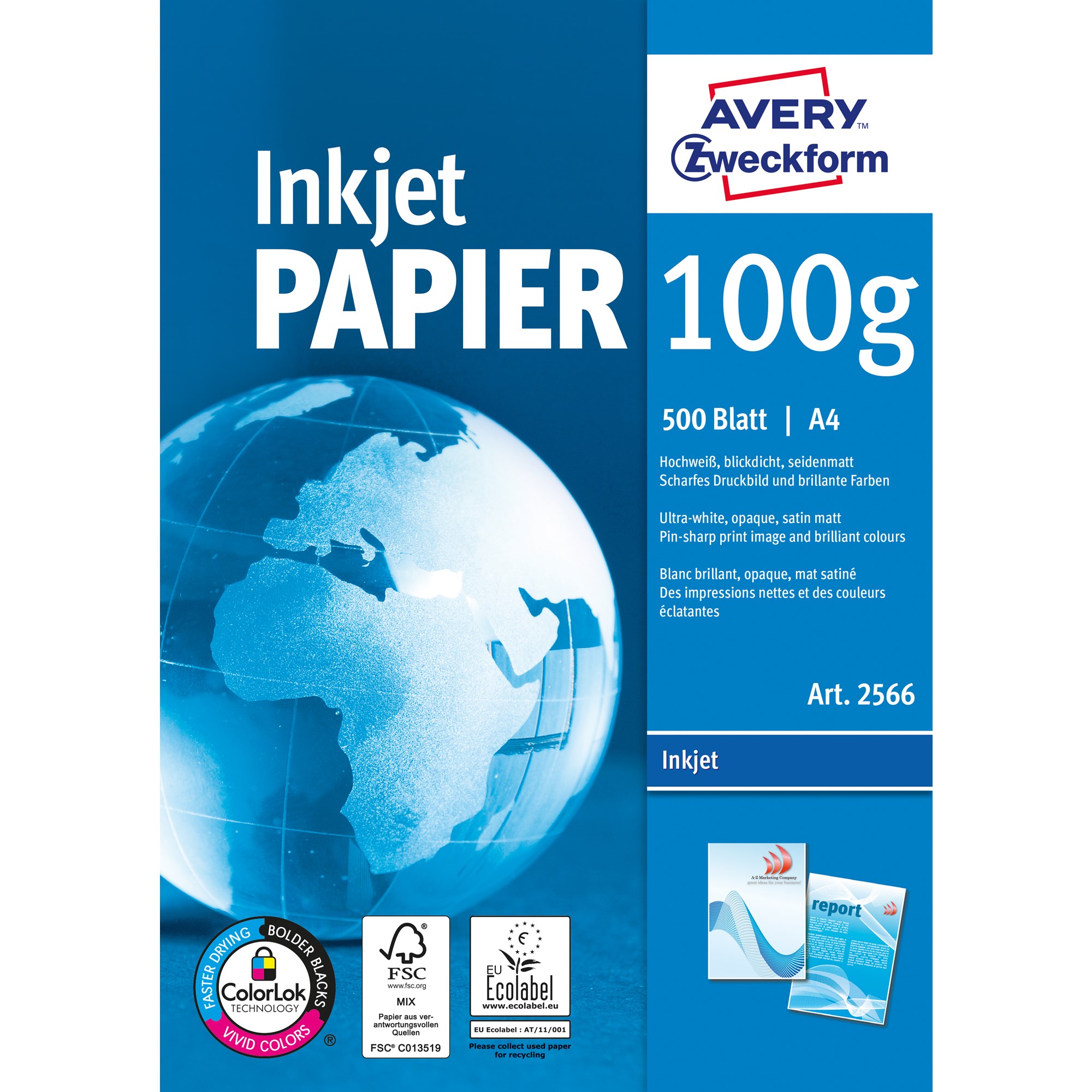 Avery Inkjet Papir 100g 500