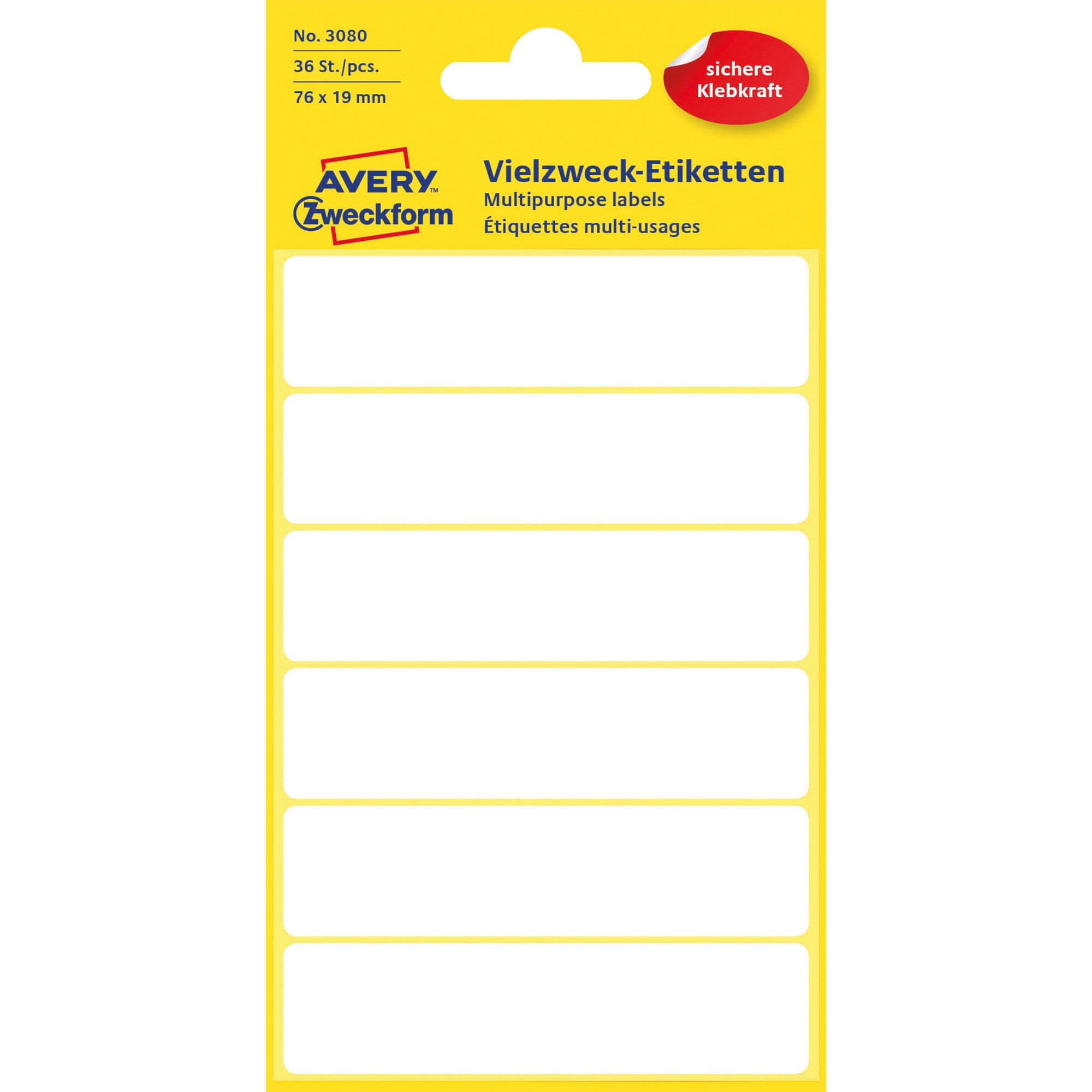 Avery Manuel Etiket 76x19mm