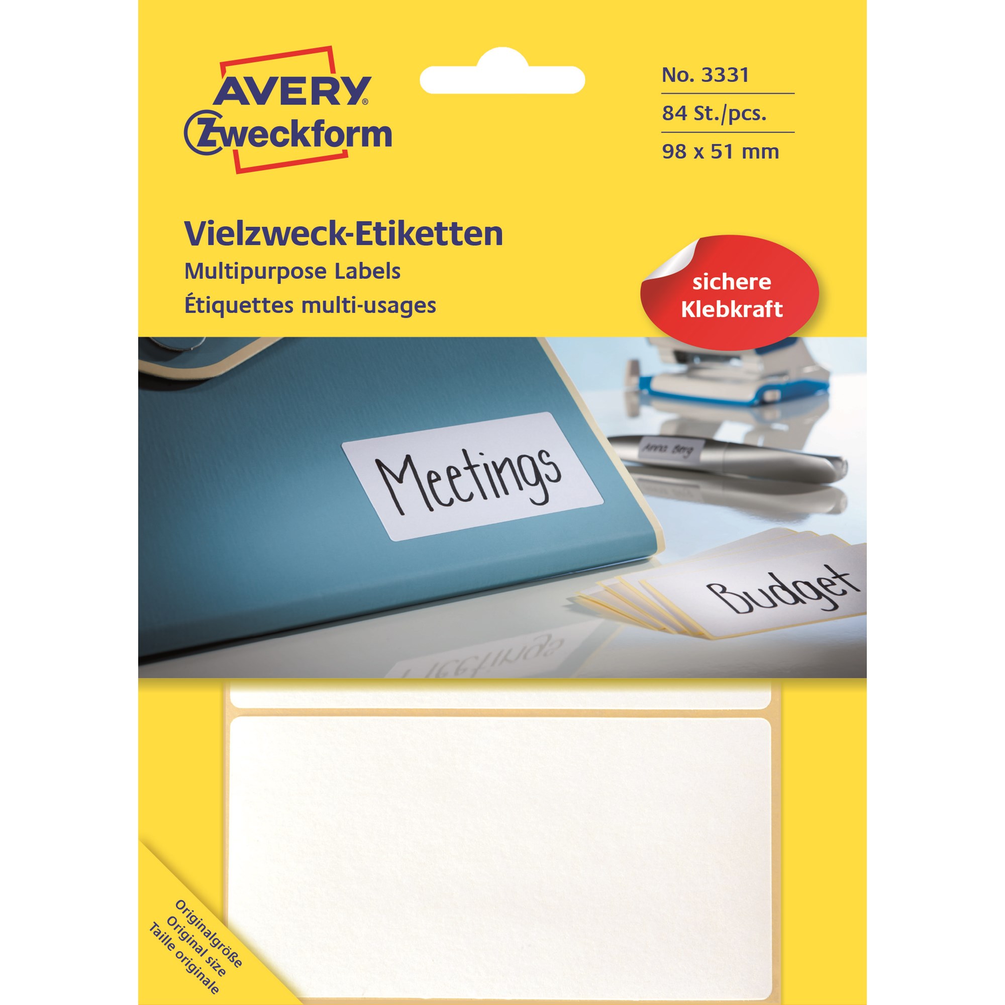 Avery Manuel Etiket 98x51mm