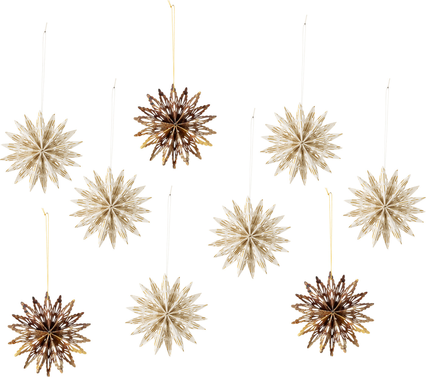 Bloomingville Star Ornament Stjerner Sæt Natur Papir Dele