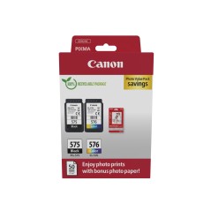 Canon 575 576 Photo Paper Value Pack Sort Farve Cyan Magenta Gul Blækpatron Papirsæt