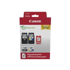 Canon 540 541 Photo Paper Value Pack Sort Farve Cyan Magenta Gul Blækpatron Papirsæt
