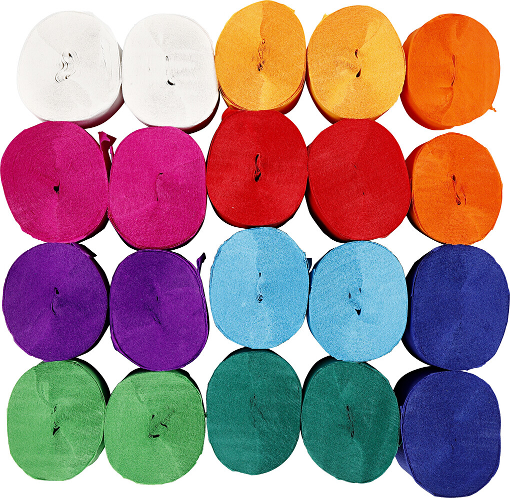 Crepepapir Ruller Assorterede Farver Ruller