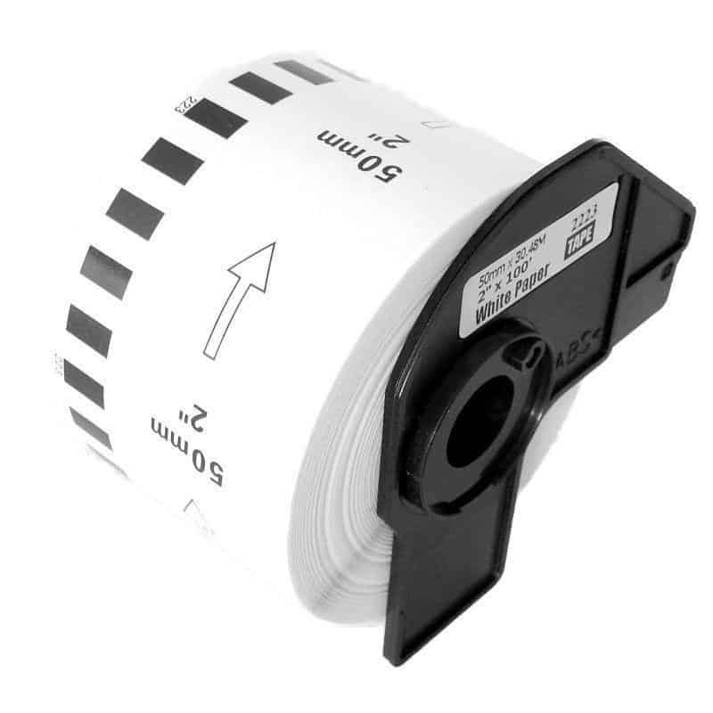 Dk22223 Rulle Kontinuerlige Papir Etiketter 5cm Kompatibel Brother Dk22223