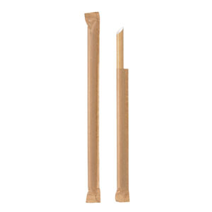 Duni Biopak Sugerør Papir ø10x230 Natur Enkeltpakket 100 Stk 193937