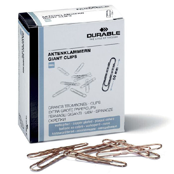 Durable Paper Clips 50mm Kobber 100 Stk