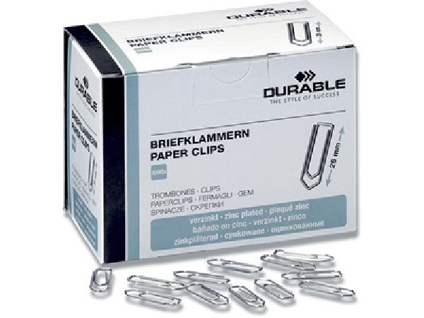 Durable Paper Clips 26mm 1000 Stk