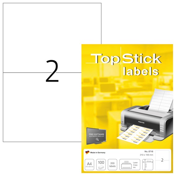 Etiketter Topstick 210x148mm 100