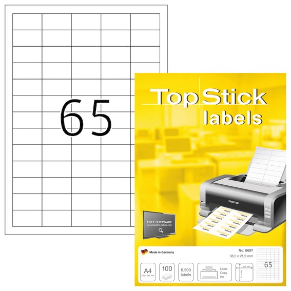 Etiketter Topstick 1x21 2mm 100