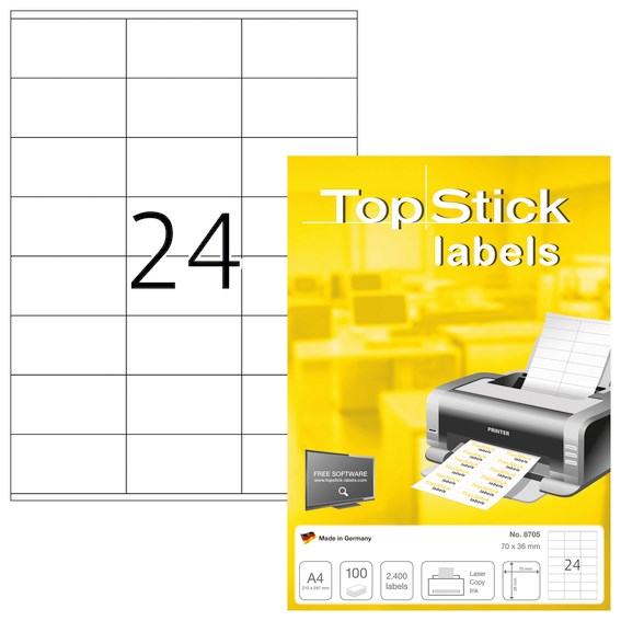 Etiketter Topstick 70x36mm 100
