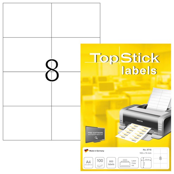 Etiketter Topstick 105x74mm 100