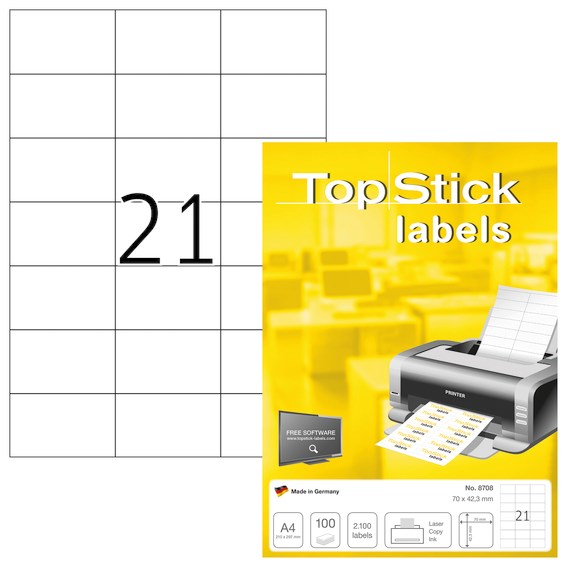 Etiketter Topstick 70x42 3mm 100