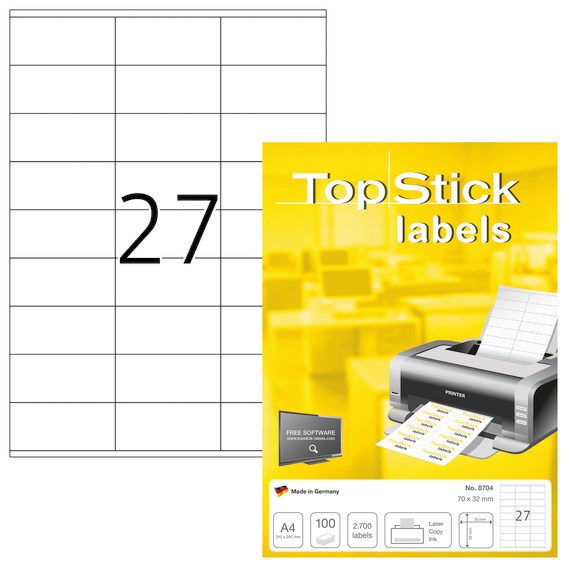 Etiketter Topstick 70x32mm 100