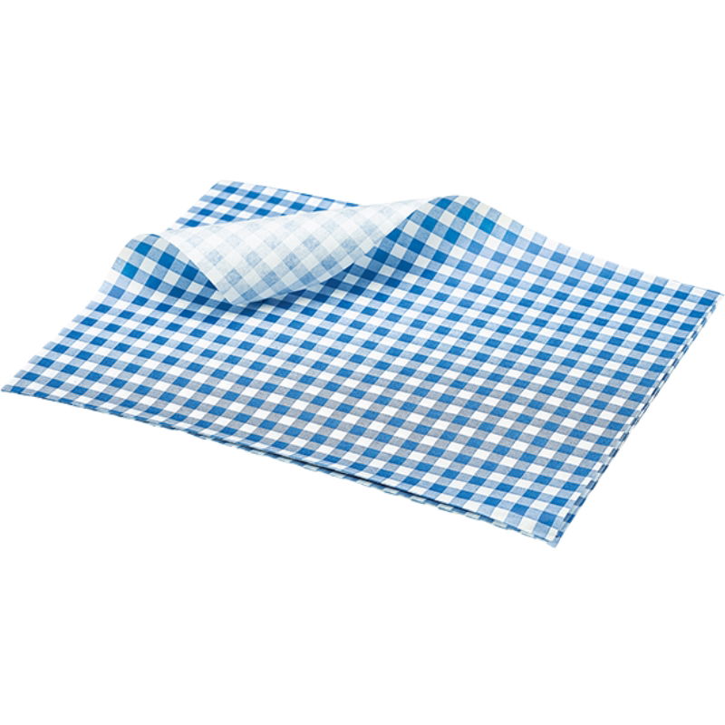 Fedttæt Papir Ternet Blå 20cm 1000 Stk
