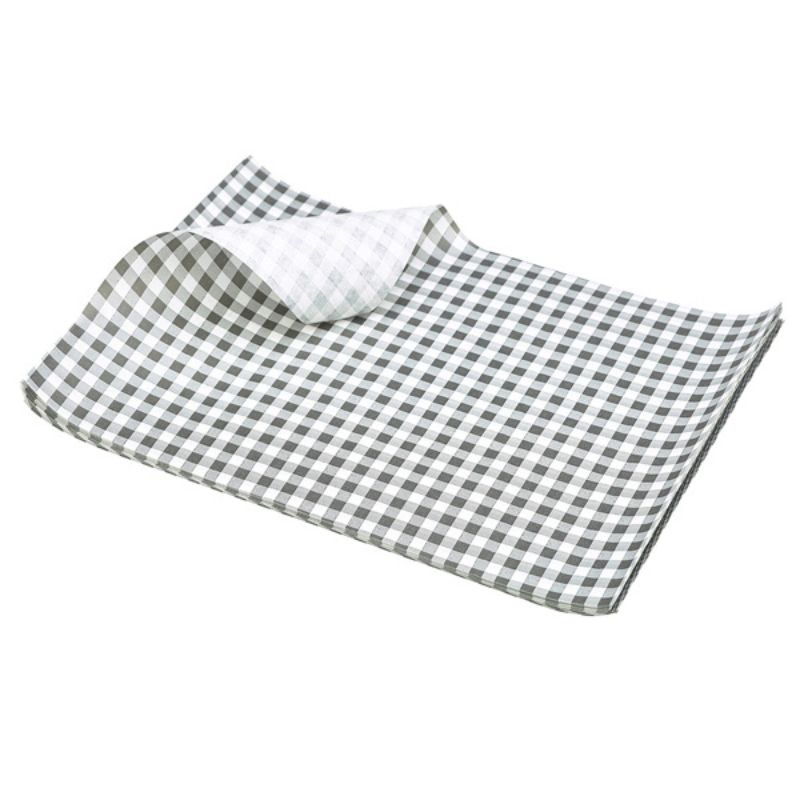 Fedttæt Papir Ternet Sort 25cm 1000 Stk