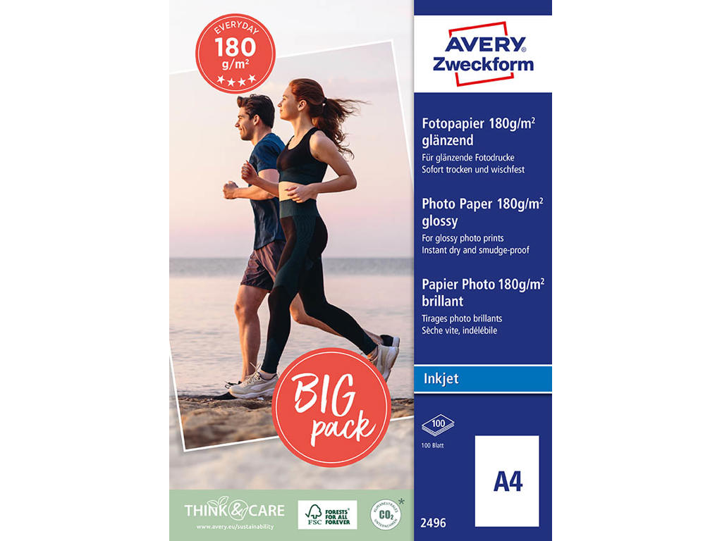 Fotopapir 180gr Inkjet Classic Glossy 100 Ark