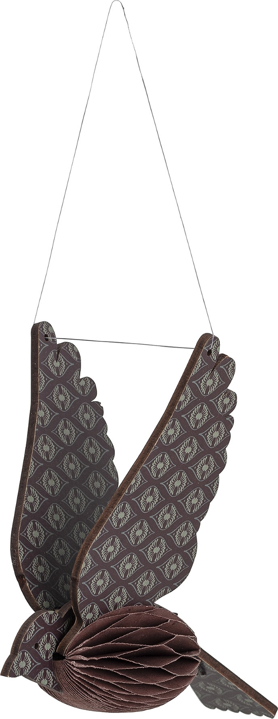 Fugleornament Ophæng Bloomingville Sagalin Brun Mdf Papir ø11