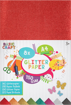 Glimmer Papir Forskellige Farver 150 Ark Grafix