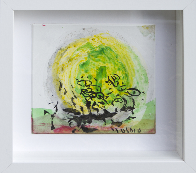 Green Green Happiness Kunst Papir Yoshio Nakajima  Køb Malerier Kunstneren Yoshio Nakajima