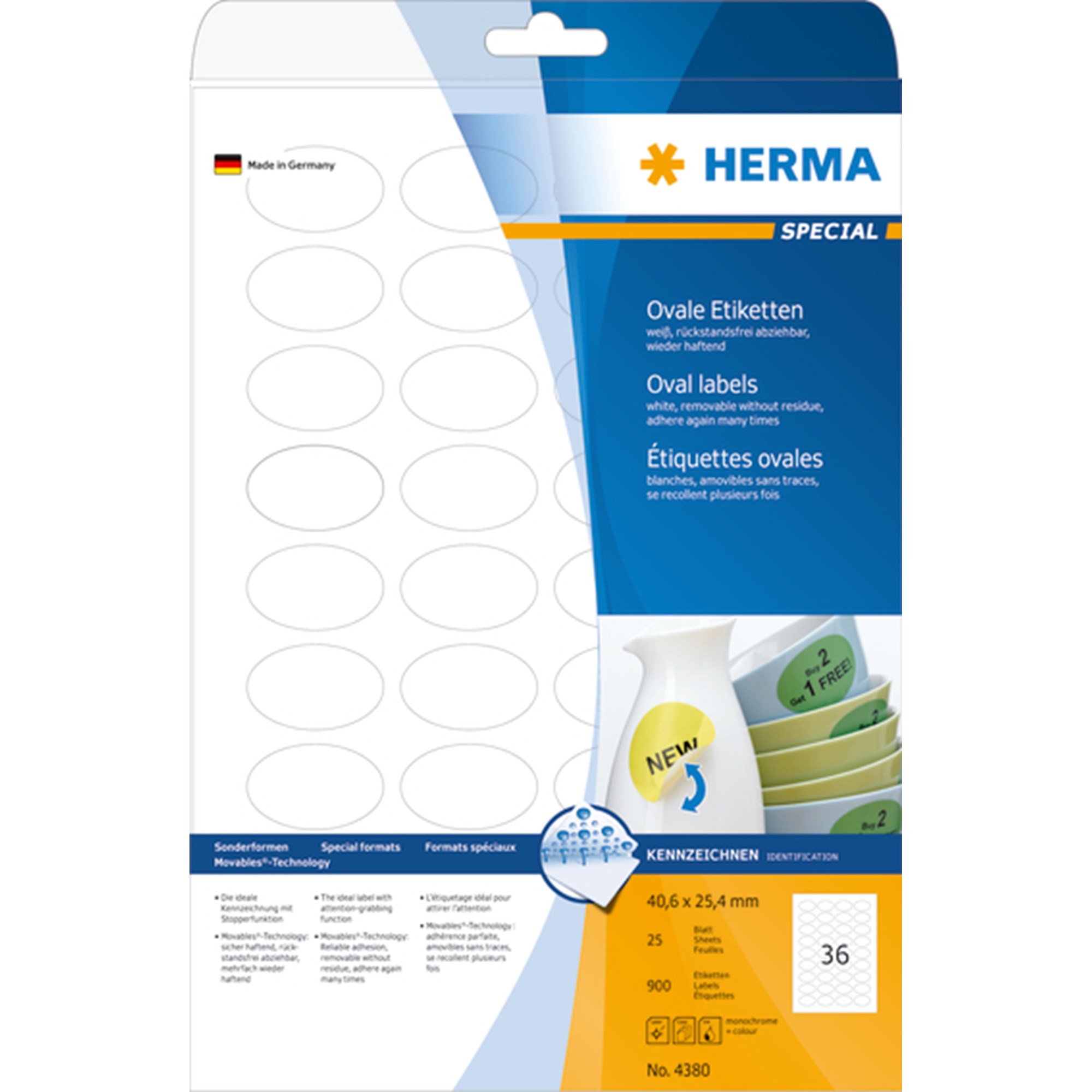 Herma Etiket Aftagelig Oval 6x25 900