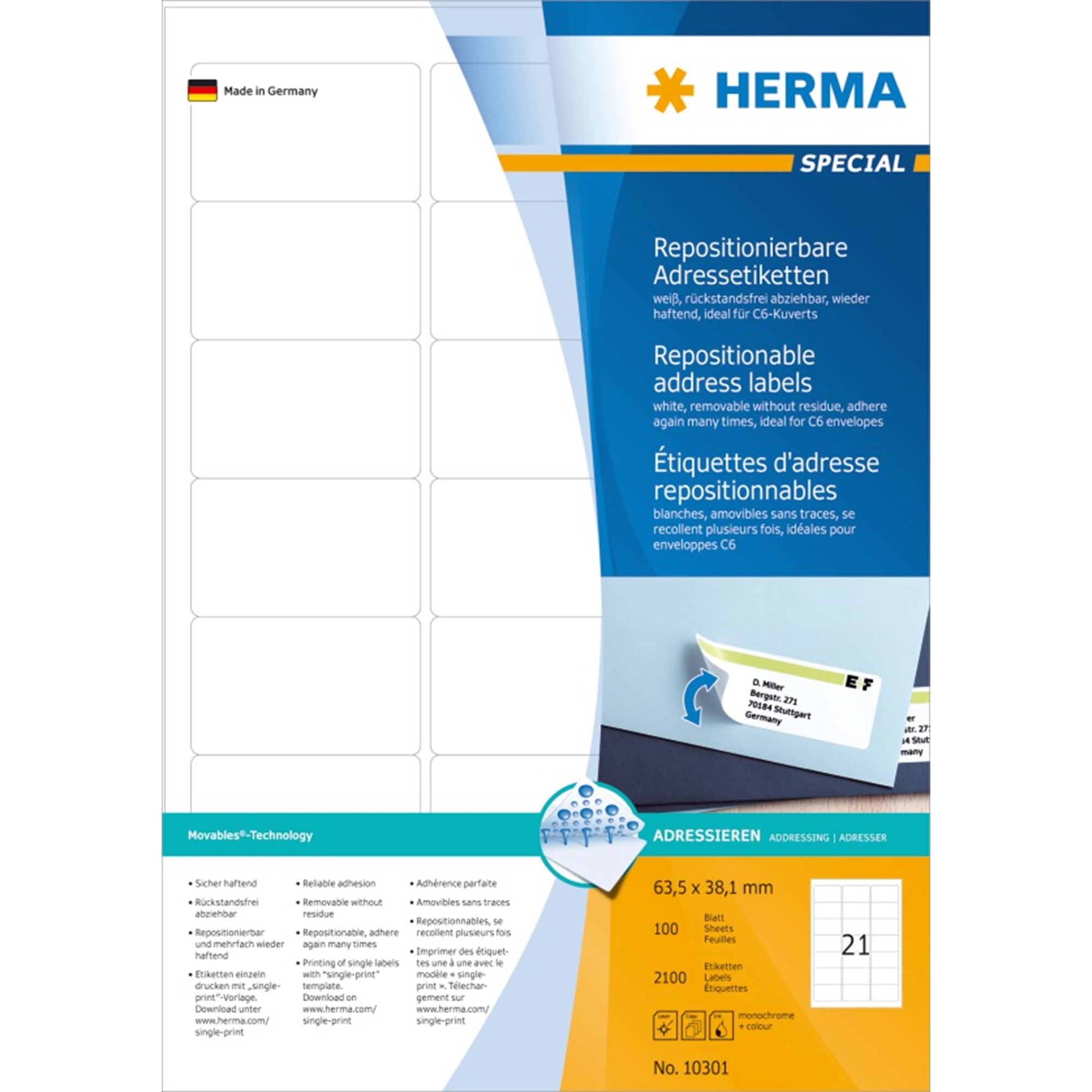 Herma Etiket Aftagelig 5x38 2100