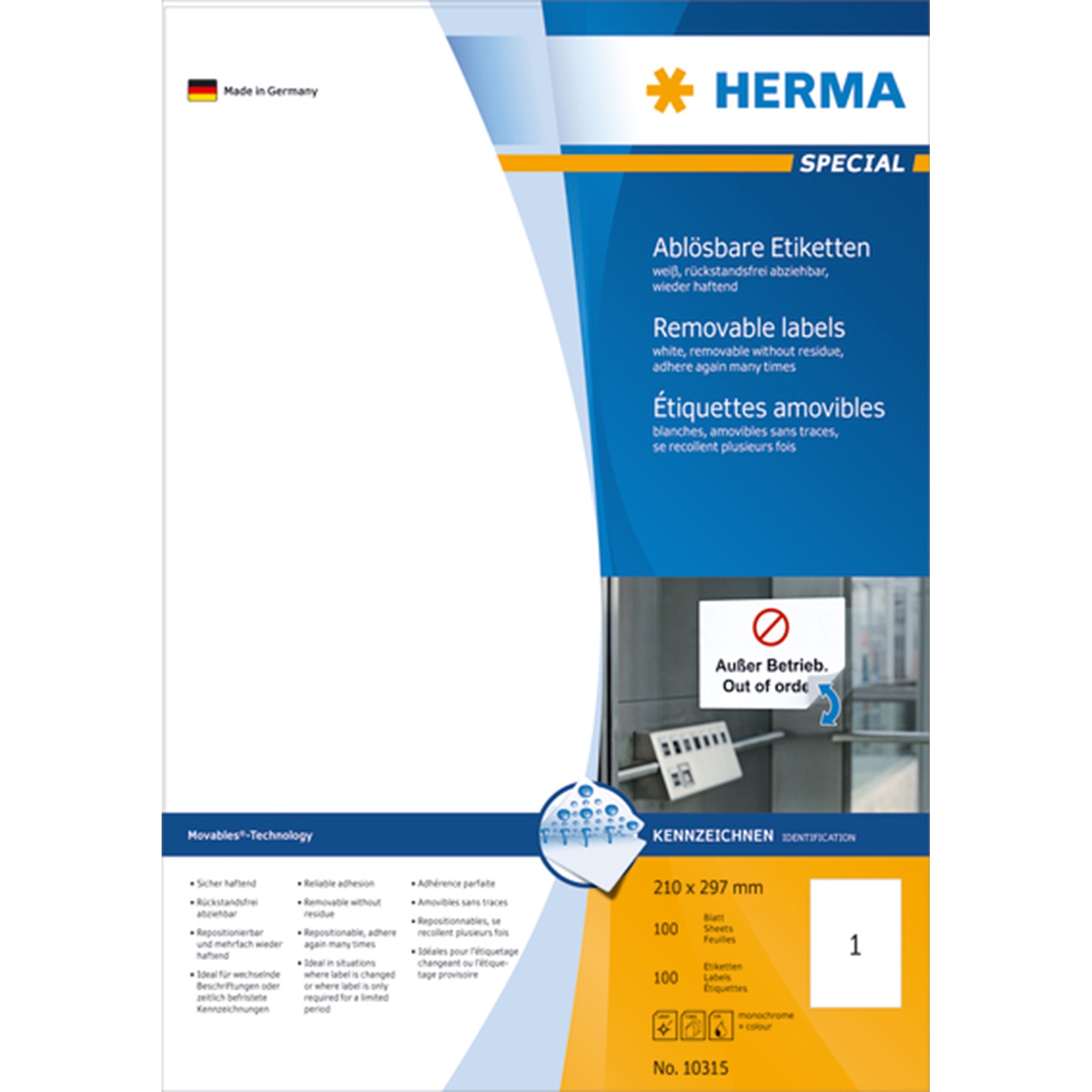 Herma Etiket Aftagelig 210x297 100