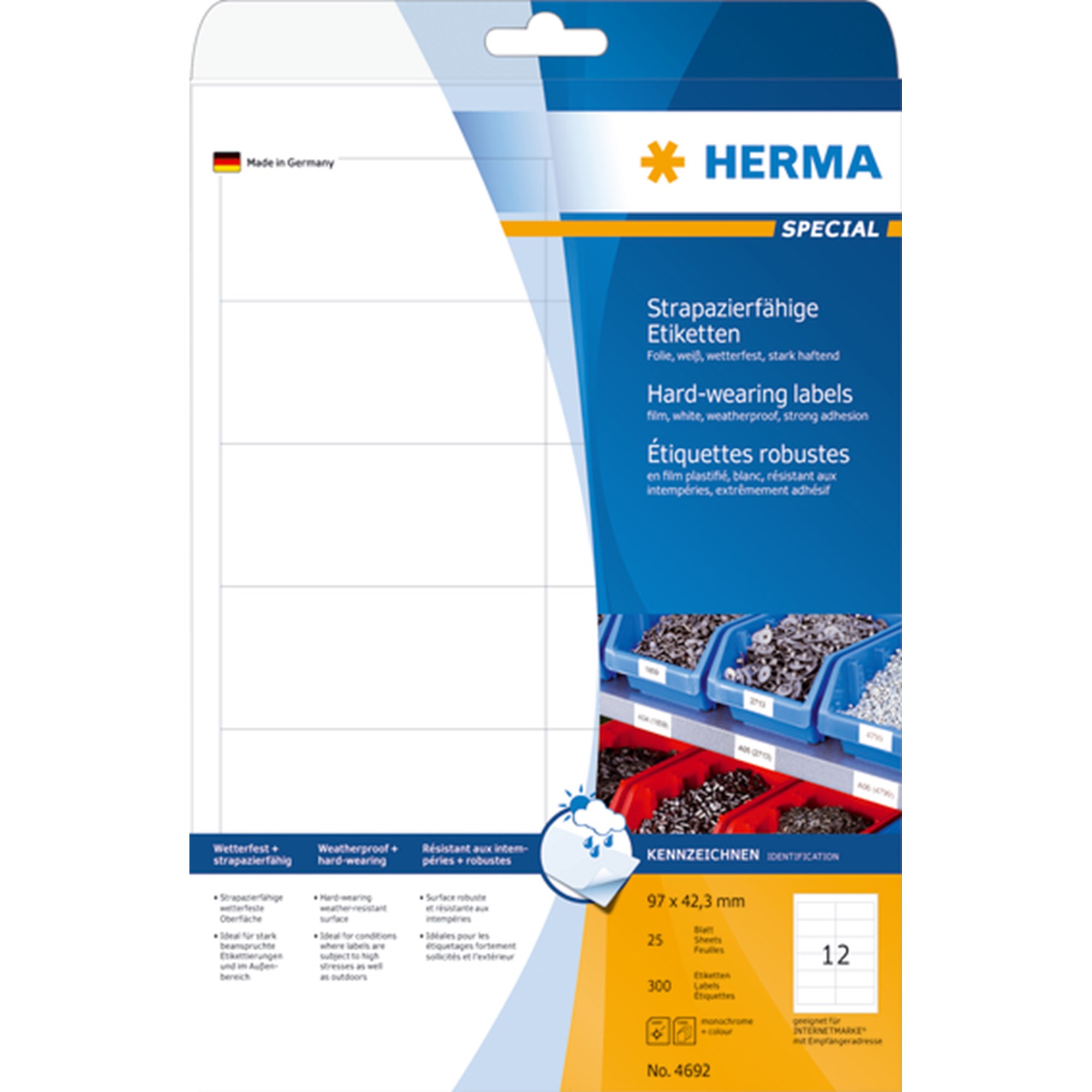 Herma Etiket Film Ekstra Stærk 5x42 Mat 300