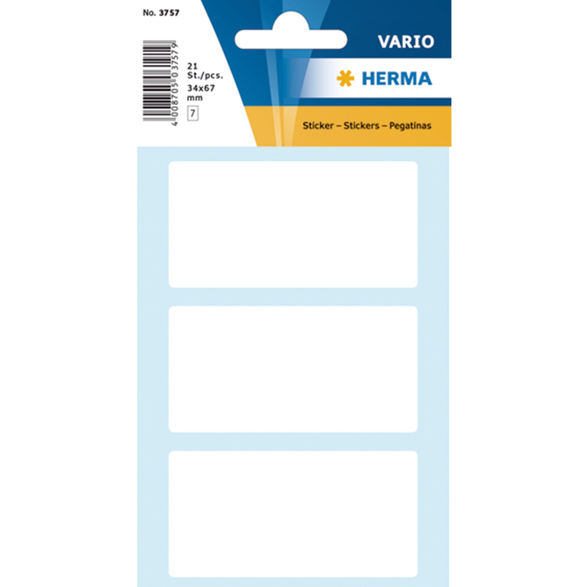 Herma Etiket Manuel 34x67 Hvid