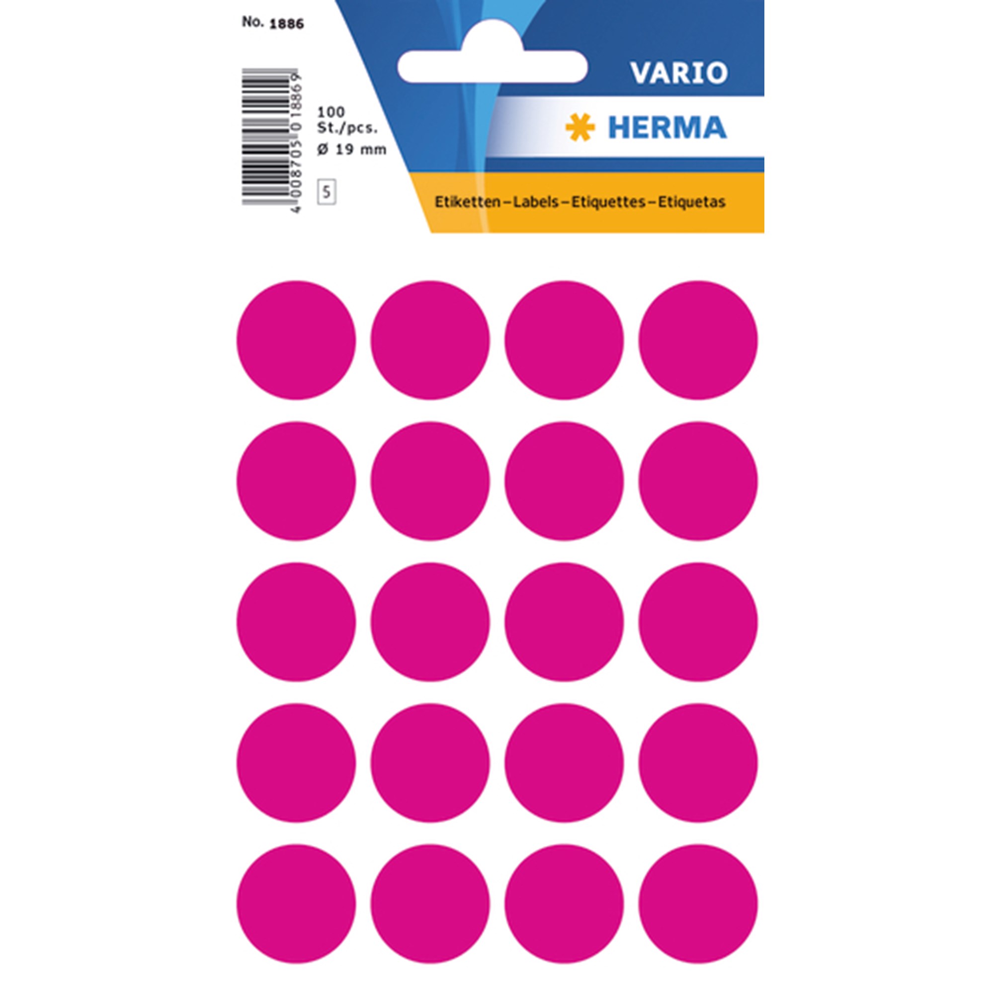 Herma Etiket Manuel ø19 Pink 100