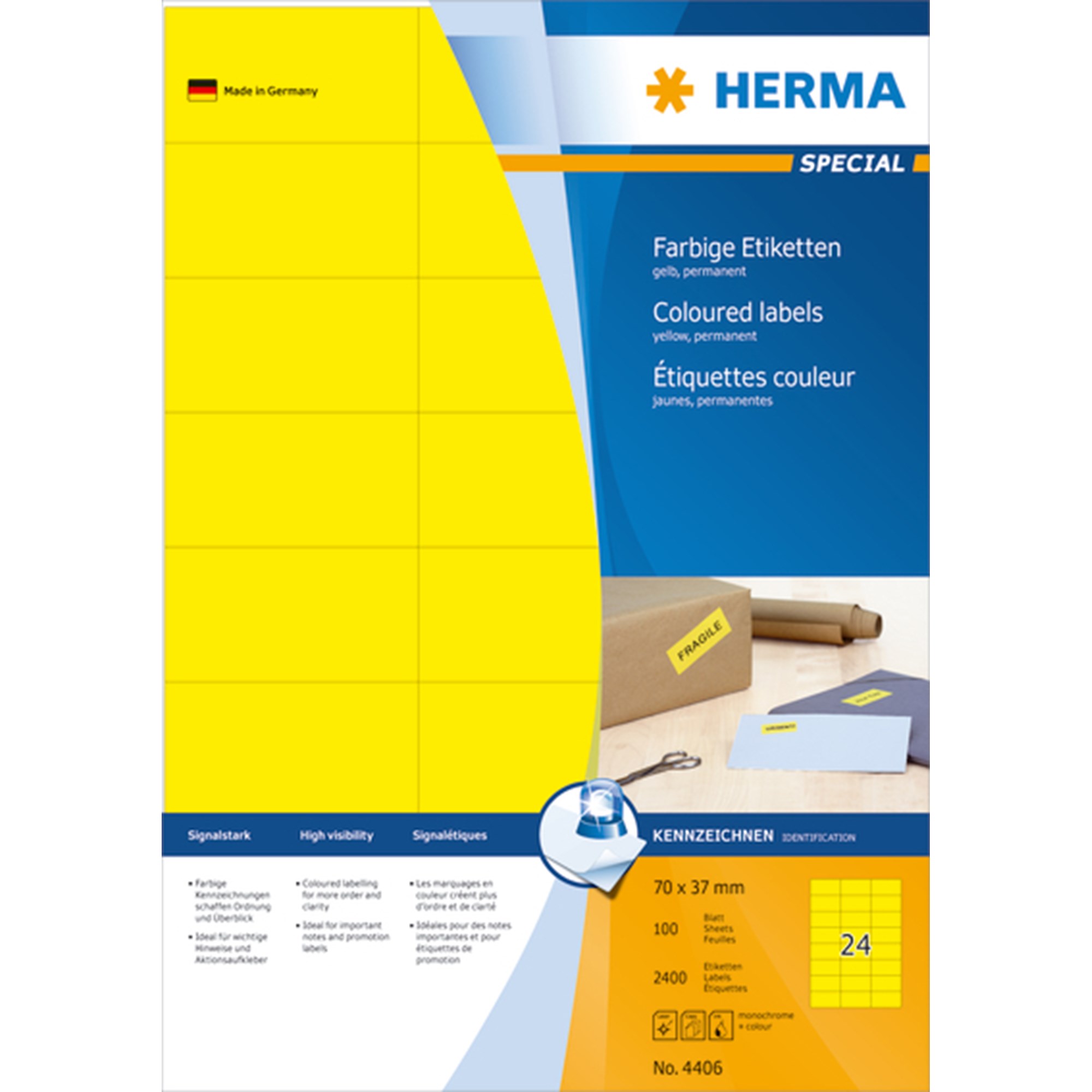 Herma Etiket Special 70x37 Gul 2400