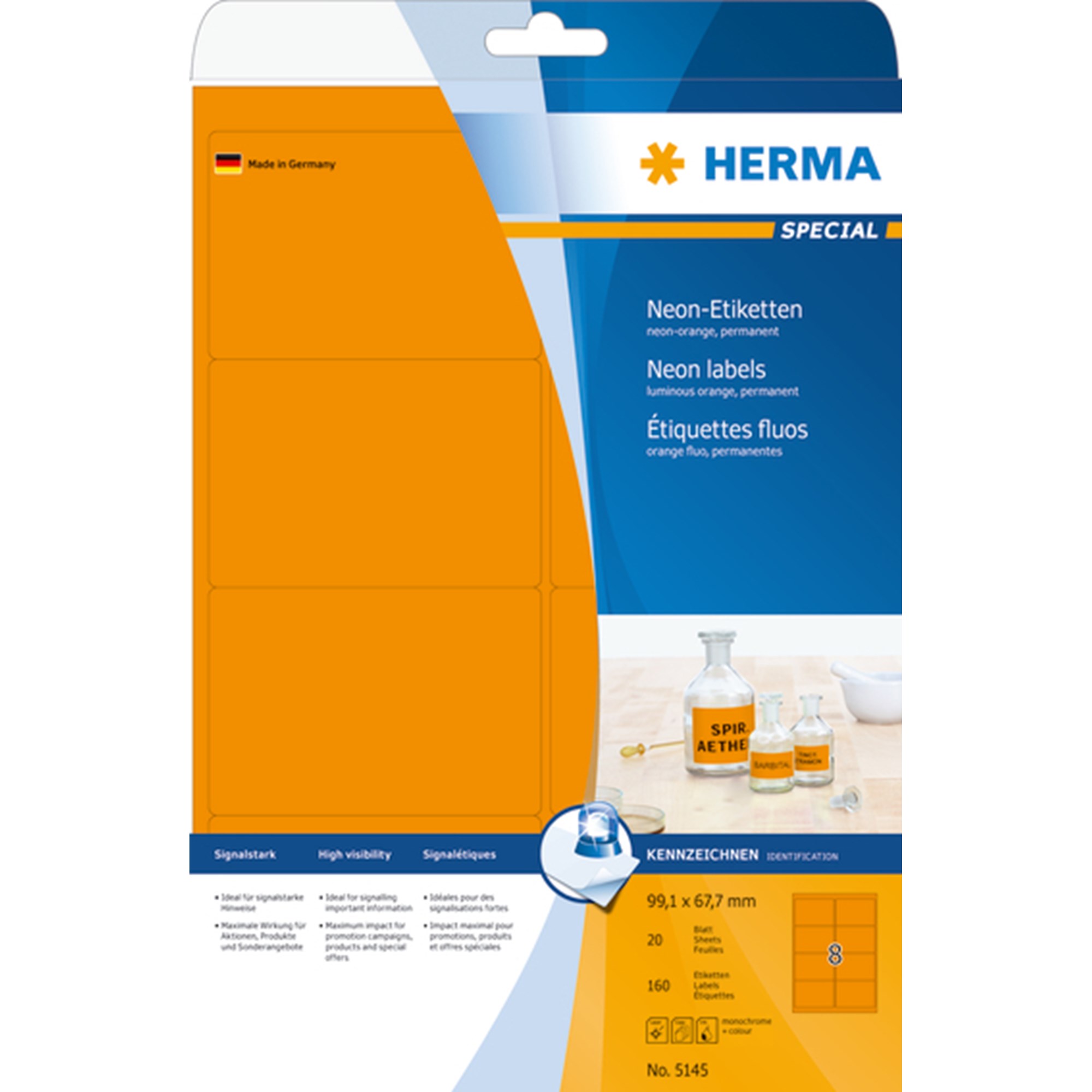 Herma Etiket Special 1x67 Neon Orange160