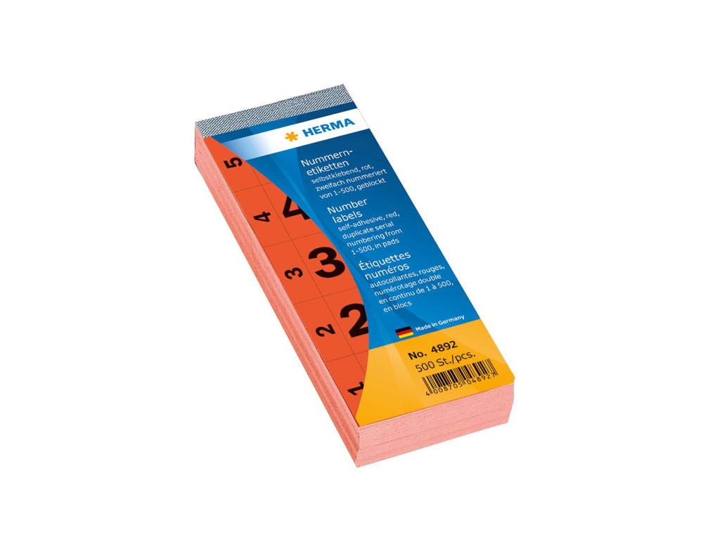 Herma Pakkekontrol 28x56mm Delt Rød 500 Stk