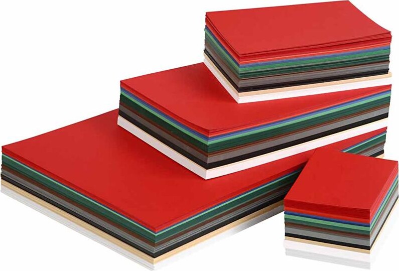 Julekarton 180 Assorterede Farver 1500 Assorterede Ark
