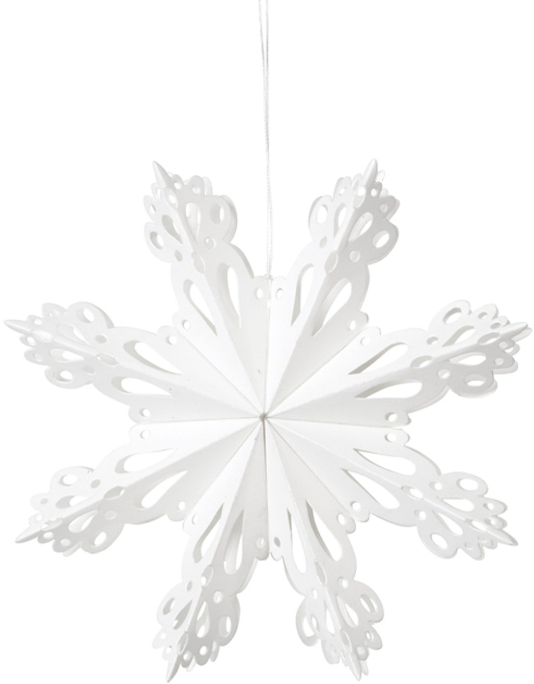 Julepynt Papir Ornament ø15 Broste Copenhagen Snowflake Hvid