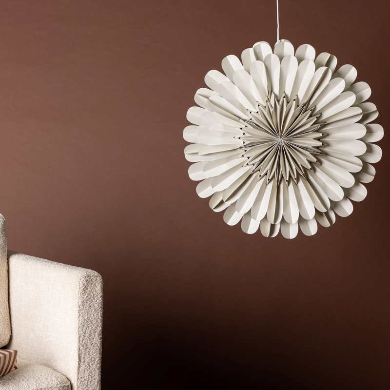 Juvela Loftlampe Beige Foldet Papir Diameter