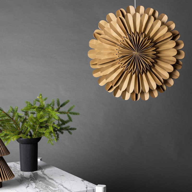 Juvela Loftlampe Brun Foldet Papir Diameter