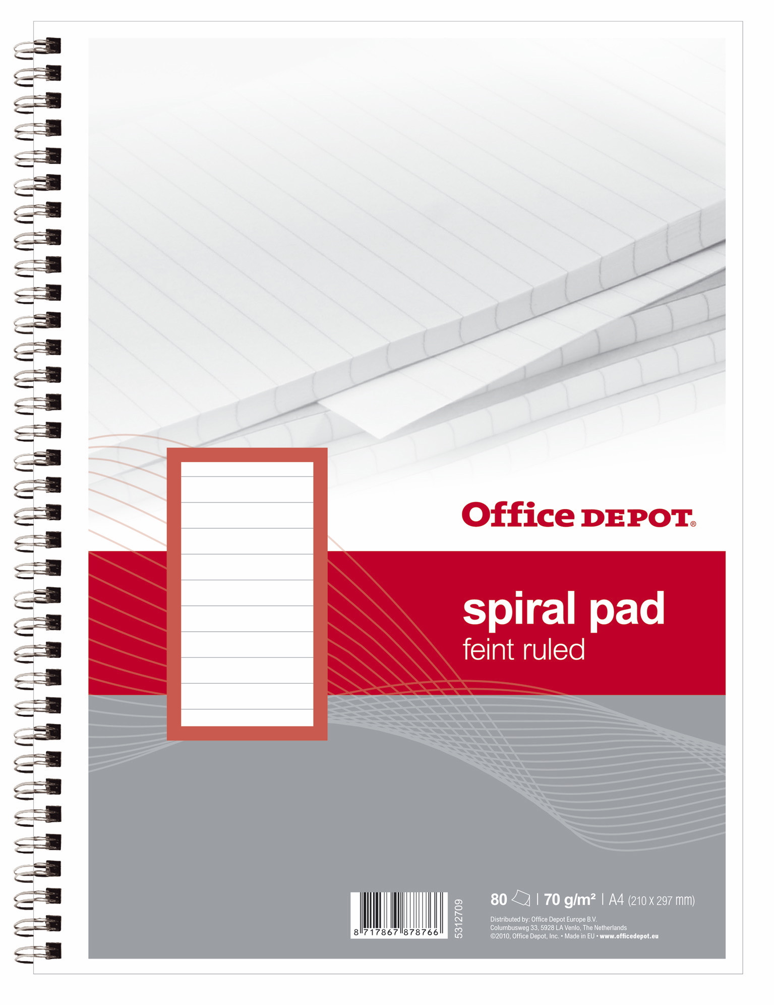 Kollegieblok Spiral Linieret Stk