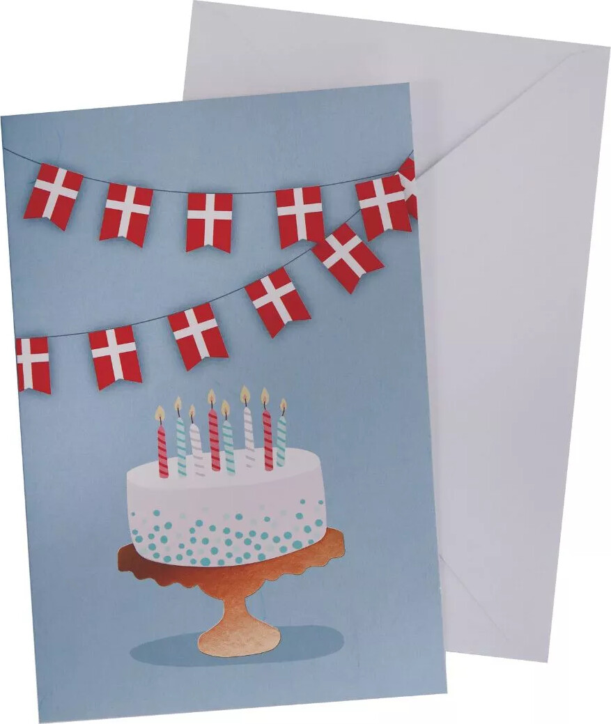Kort Med Konvolut Flag  Kage