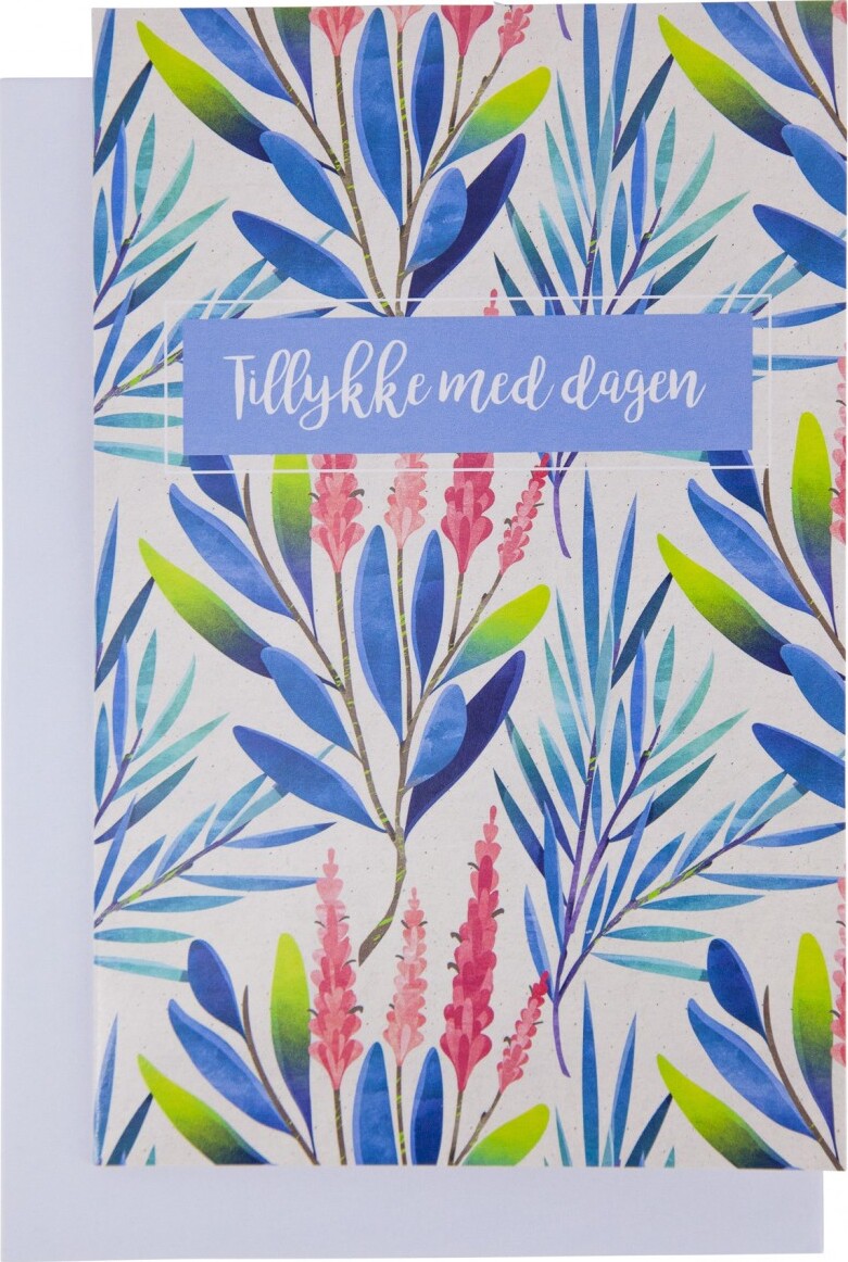 Kort Med Kuvert 11x17 Blå Blomst Scanseason