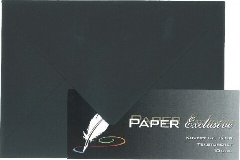 Kuvert 120g Sort Tekstureret 10stk 901 Paper Exclusive