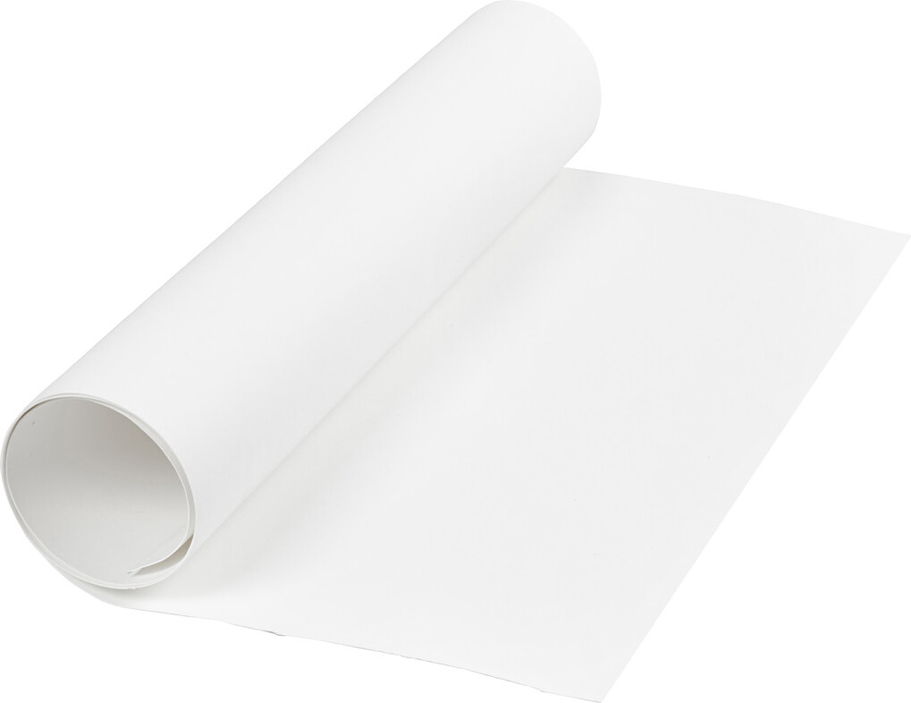 Læderpapir Ensfarvet 350 Hvid 50x100