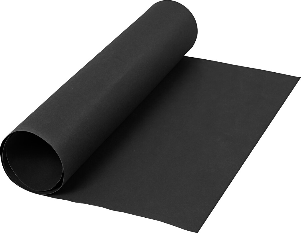 Læderpapir Ensfarvet 350 Sort 50x100